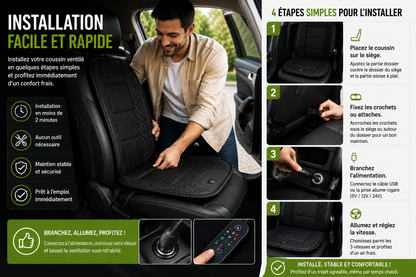 Ventilated Cooling Car Seat Cushion with 3-Speed Fan