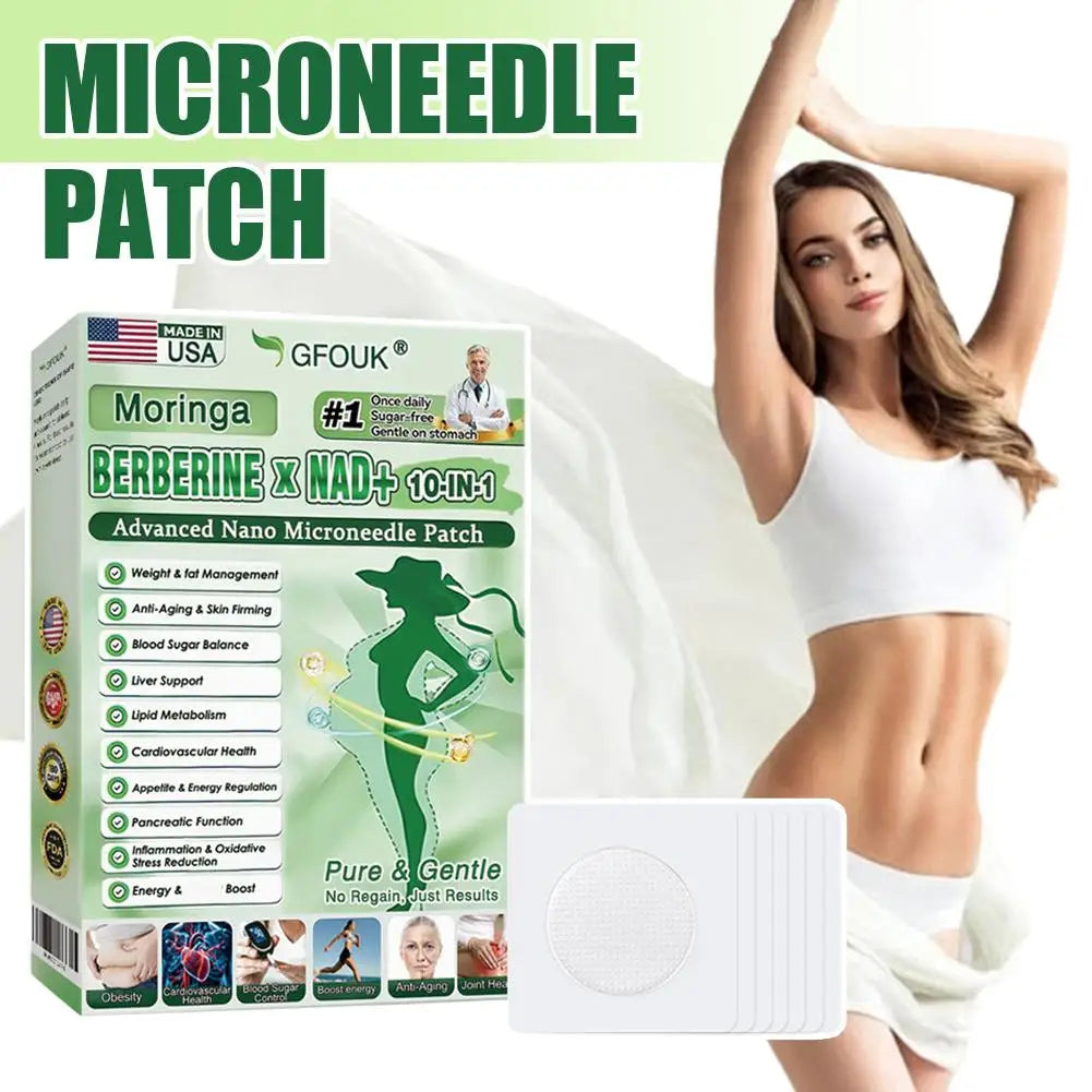 Healrize® Moringa · Berbérine × NAD+ Patch Microneedle Avancé 10-en-1 — Une Fois Par Jour, Résultats Visibles en 7 Jours