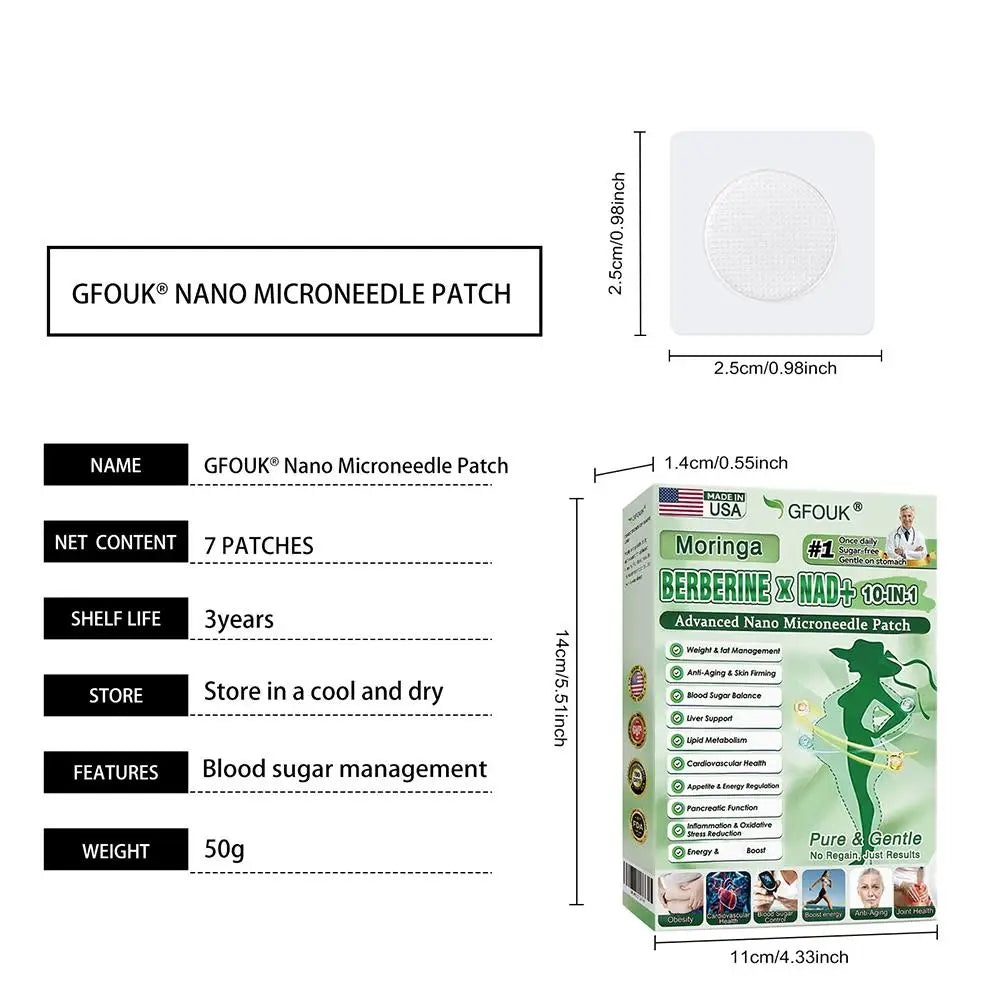 Healrize® Moringa · Berbérine × NAD+ Patch Microneedle Avancé 10-en-1 — Une Fois Par Jour, Résultats Visibles en 7 Jours