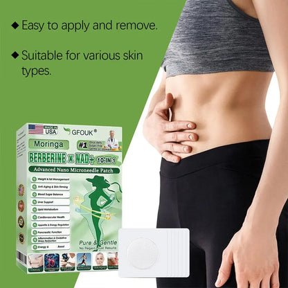Healrize® Moringa · Berbérine × NAD+ Patch Microneedle Avancé 10-en-1 — Une Fois Par Jour, Résultats Visibles en 7 Jours