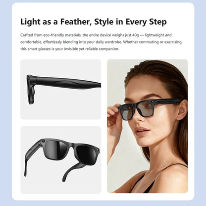 SmartVision Pro KI-Brille – Photochromatische 8K-Kamera, Bluetooth-Anrufe & Sprache