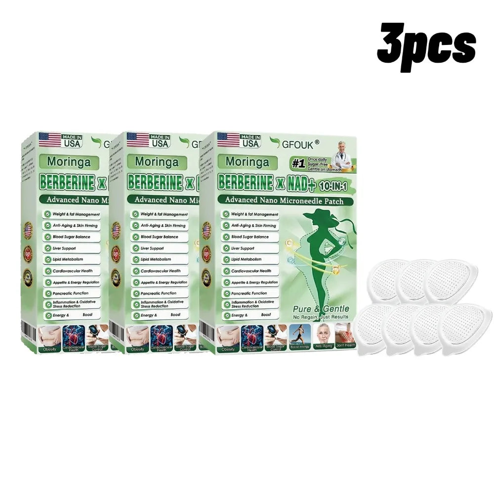 Healrize® Moringa · Berbérine × NAD+ Patch Microneedle Avancé 10-en-1 — Une Fois Par Jour, Résultats Visibles en 7 Jours