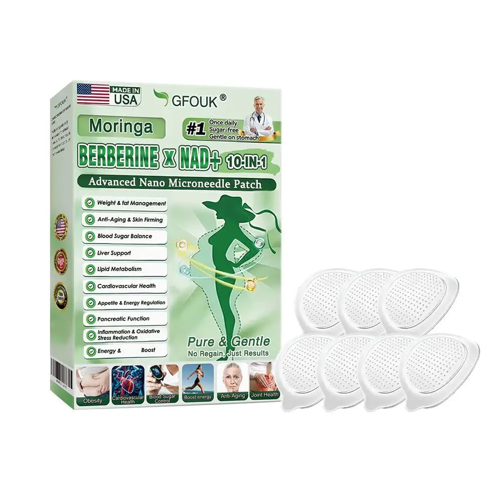 Healrize® Moringa · Berbérine × NAD+ Patch Microneedle Avancé 10-en-1 — Une Fois Par Jour, Résultats Visibles en 7 Jours